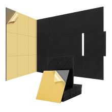 Pannelli Acustici da 12 Pezzi, Pannelli In Schiuma Fonoassorbente da 12x12x0,4 Pollici, Decorazioni da Parete per Ufficio Domestico e Sala Giochi