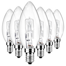 Liuyife 6 Pack E14 C35 Candle Light Bulb 28W Dimmable, Warm White 2700K 350LM, E14 SES Small Edison Screw Bulb AC 220-240V, Clear Glass, C35 Light Bu