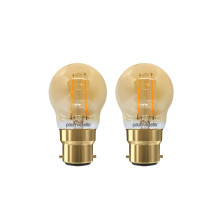 Paul russells LED Filament Golf Ball Light Bayonet Cap B22, 20W Equivalent G45 Bulbs, 2.5W 200LM LED 2200K Amber Lamps, Home Ceiling Chandelier Energ