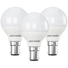 paul russells LED Golf Ball Light Small Bayonet Cap B15, 40w Equivalent, 4.9W 470Lumens LED Bulbs, 2700K Bright Warm White, Mini Globe Frosted G45 SB