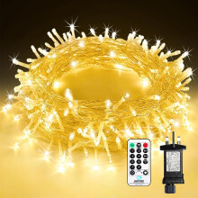 10M 100 LED Christmas Tree Lights, 8 Modes Warm White Fairy Lights Plug in