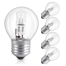 Morotty ES E27 Golf Ball Bulbs Dimmable Warm White 2700K, G45 Classic Clear Mini Globe E27 Edison Screw Light Bulb, 570LM AC 220-240V, G45 Decorative