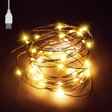Aihoom USB Fairy Lights, 5M/16Ft 50 LED String Lights, Copper Wire Twinkle Lights for Jars, Christmas Tree Garden Party Wedding Decoration, Indoor Ou
