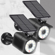 Chipark Solar Security Lights Outdoor, 2 Pack Dummy Camera 1000LM Super Bright Spotlight Solar Lights with PIR Motion Sensor IP65 Waterproof LED Flood