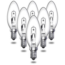DoRight 28W E14 Halogen Candle Bulbs, C35 E14 SES Small Edison Screw Bulb -Vintage Halogen Light Bulb for Chandelier Candle Light -Warm White 2700K -