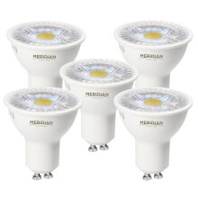 Meridian LED GU10 Lamp Light Bulb Warm White 3000K, 50W Halogen Spotlight Equivalent, 3.5W 345lm, Non-dimmable, AC 220-240V, 36¡ Beam Angle - Pack 5