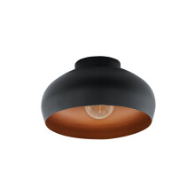 Eglo Ceiling Light Fitting Mogano 2, Flush Mount Ceiling lamp, Living Room and Hallway Lighting Made of Metal in Black and Copper, E27 Socket