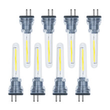 EASYIVY 8-Pack S14 LED Bulbs Plug in, 1W Spare LED Filament Light Bulb 2700K Warm White, S14 Replacement Plastic Bulbs for Outdoor String Lights