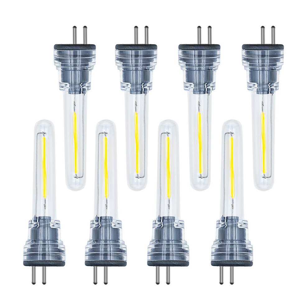 Easyivy 8-Pack S14 Led Bulbs Plug In, 1W Spare Led Filament Light Bulb 2700K Warm White, S14 Replacement Plastic Bulbs For Outdoor String Lights