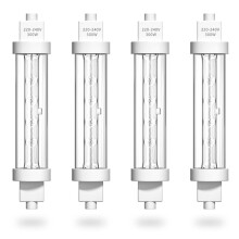 HeatingLux R7S Food Heat Lamp Bulb 300W Gantry Heating Lamp 118MM Jacketed Light Halogen Gantry Kit Food Safe Lamp 240v for Buffets, Catered Event, 4
