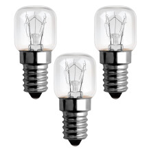 SCNNC E14 Oven Light 120LM Warm White 2300K, 300 Degree Heat Resistant T22 Bulb for Himalayan Salt Lamp, Microwave, Fridge - Pack of 3