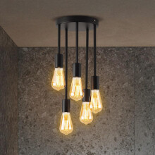 ANWIO Ceiling Lights Fitting,5 Lights Ceiling Lights with E27 Base,Black Kitchen Light Fixture,Pendant Light Fitting,Flush Fitting Ceiling Light for