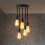 ANWIO Ceiling Lights Fitting,5 Lights Ceiling Lights with E27 Base,Black Kitchen Light Fixture,Pendant Light Fitting,Flush Fitting Ceiling Light for 1