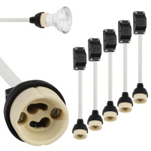 5 Pack GU10 Lamp Holder High Temperature Resistant GU10 Adapter 2A 250V Ceramic Lampb Bases Connector with Connection Terminal Box Socket for GU10 LE