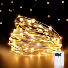 HeiPard Fairy Lights Battery Operated, 5m 50 LEDs Christmas String Light Waterproof Copper Wire Light for Indoor Outdoor Lighting, Bedroom, Wedding,