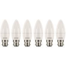 SYLVANIA Candle LED Light Bulbs, Frosted, B22, 8W, 806 Lumens, 60W Equivalent, Warm White 2700K - 6 Pack