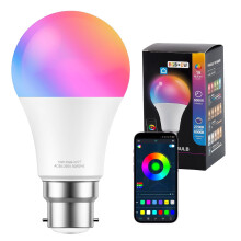 Quwem Smart Bulb Bayonet B22,10W 806LM Colour Changing WiFi Light Bulb RGB Dimmable Warm White LED Lightbulb App or Voice Control Works with Alexa an