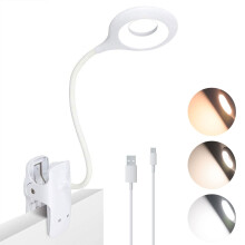 Clip On Book Light, 28 LED Eye-Protect Book Light, 3 Color Modes, Flexible Neck USB Rechargeable Touch Control Bed Lamp