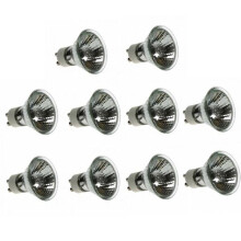GU10 Halogen Bulbs, 50W, 2700K Warm White, 631 Lumens, Pack of 10