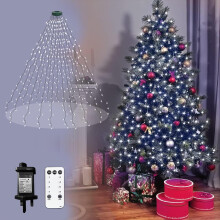 Christmas Tree Lights 2m 400 LED String Plug in Fairy Lights Mains Powered Xmas Decorations 16 Strands 8 Modes Remote Waterproof for Indoor Outdoor
