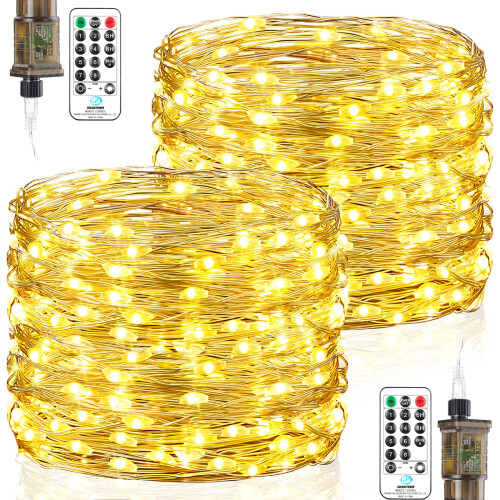 String Lights Mains Powered, 23M 200 LED Fairy Lights Plug in 8 Modes