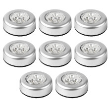 QhgPnt 8 Pack Stick On Lights for Walls, Push Lights, for Closets, Cabinets, Counters or Utility Rooms,Cordless Touch Light