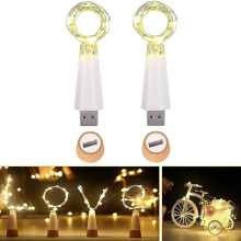 USB Bottle Lights Rechargeable Waterproof Wine Bottles String Lights 59 Inch 15 LEDs Cork Fairy Lights for Bottles DIY Party Christmas