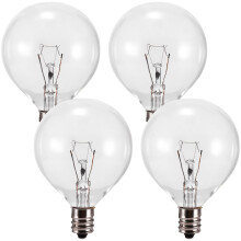Konesky 4 Pack Wax Warmer Bulbs, G50 25W Scentsy Light Bulb, E12 Base Salt Lamp Bulb, 2700K | Warm White | Dimmable Incandescent Bulbs for Wax Burner