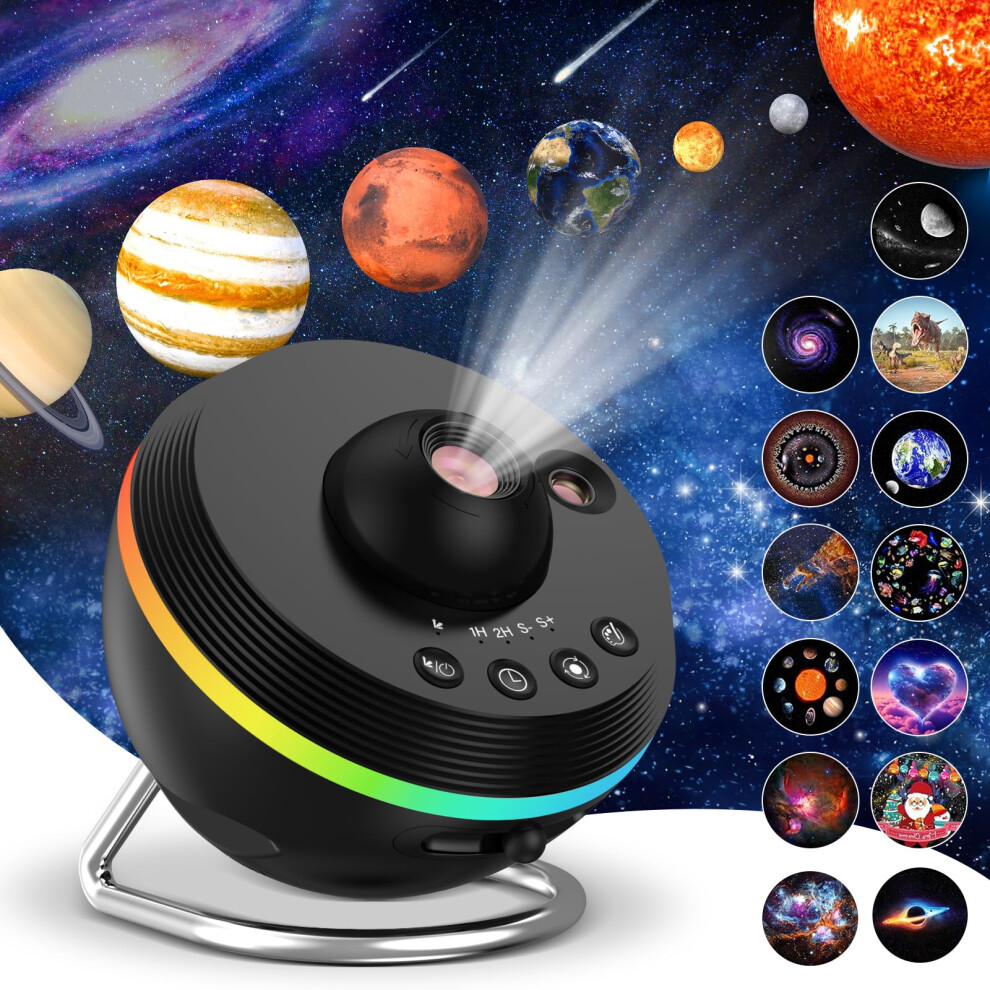 Allomn 13 In 1 Galaxy Projector For Bedroom, Planetarium Star Projector With 13 Film Discs & 6 Rgb Effects, Starry Sky Projectors Planetarium N Light 30923713