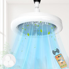Ceiling Fans with Lights, Adjustable Angle,30W LED Dimmable Ceiling fan with Lamp, with Remote Control, Timing and 3 Speeds, E27 Lamp Holder, 3000K-6