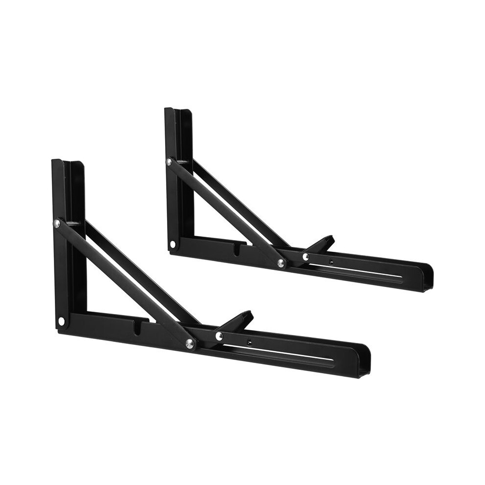 Black Triangle Folding Angle Bracket, Adjustable Wall Shelves,Mounted Table Shelves,Home Hardware,12 Inch,2Pcs 4711947170126