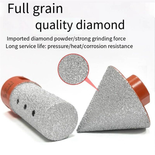 Brazed Diamond Milling Bit Chamferer Ceramic Tile Hole Expander 5/8-11 Thread Adapter Conical Stone Grinding Bits 3Pcs 1
