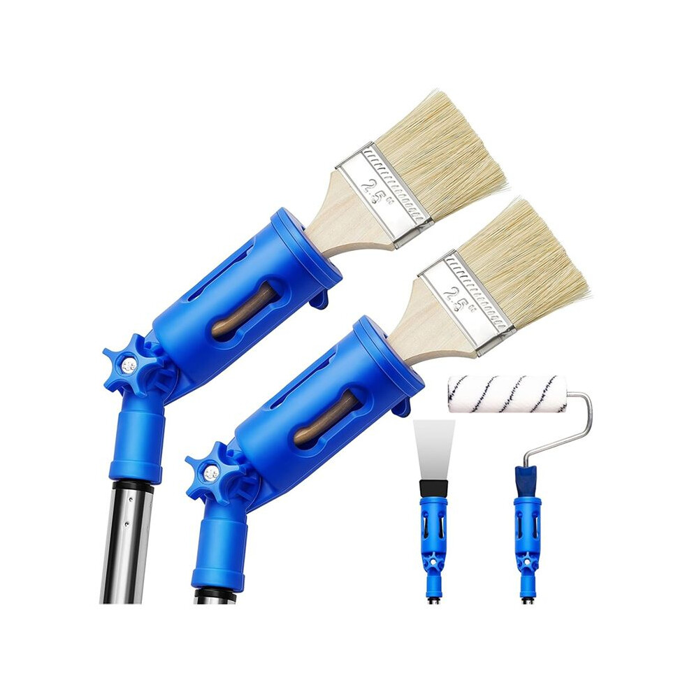 2Pc Paint Brush Extender For Walls Extension Pole Attachments Roller Scraper Paint Brush Holder For Ceilings Trim Corner 4714118959452