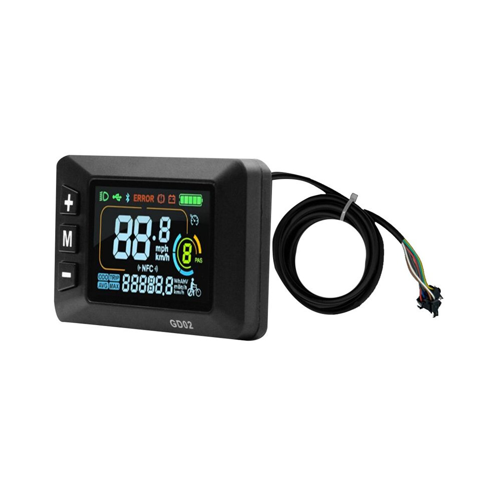 Lcd-Gd02 Electric Bike Lcd Display Meter Dashboard Display Panel 24V 36V 48V 52V 60V For Electric Scooter Sm5+2Pin 6131180453141