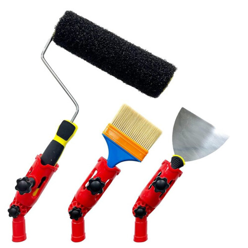 Multi-Angle Paint Brush Extender,Extension Pole Attachment Holder for Paint Brush,Roller,Secure Handle Grip,RotatingHead 1