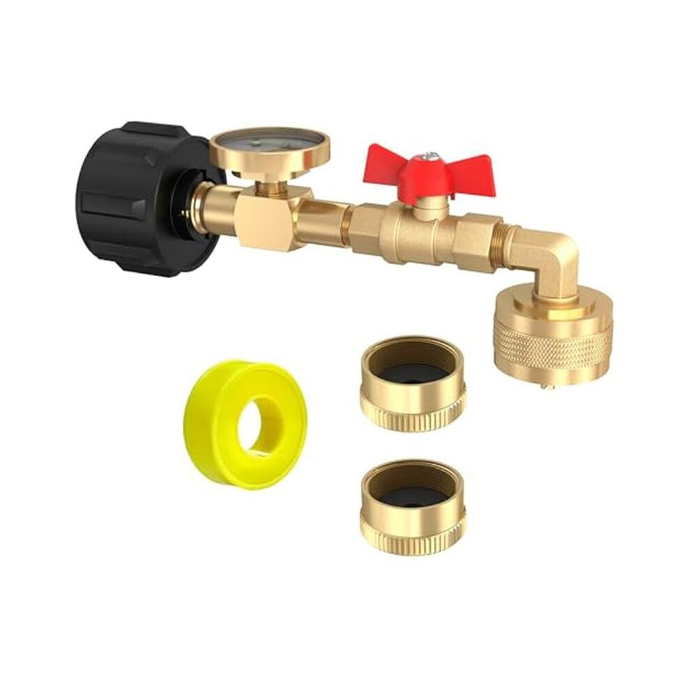 Swivel Propane Refill Elbow Adapter 1lb to 20lb QCC1 Propane Refill Elbow Adapter with Gauge and -Off Control Valve-image-OPC-PRNFQQV-NEW