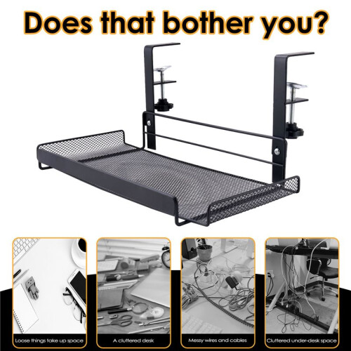 Under Desk Cable Management Tray No Drill Desk Cable Organizers Wire ...