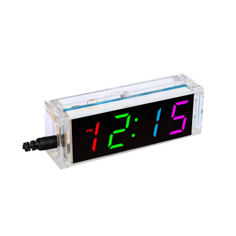 Diy Clock Kit Digital Tube Temperature Clock Colorful Display Ds1302 Diy Electronic Kit Soldering Subjest Assembly Kit 4711684834565
