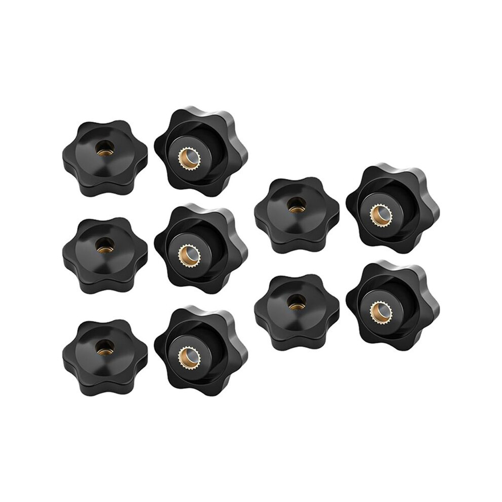 10Pack Plum-Blossom Hand Tightening Rubber- Nuts Black Thumb Nuts Star Mechanical Thumb Nuts M8 6031816360075