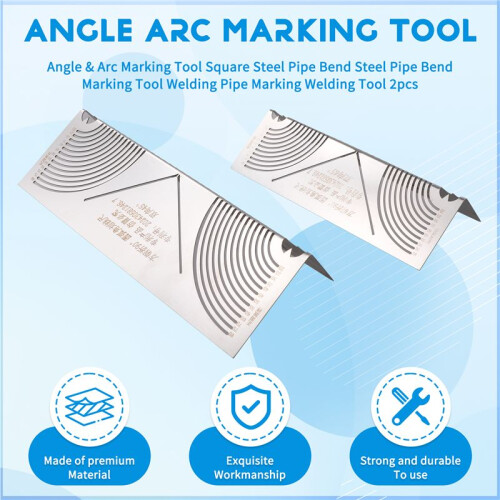 Angle & Arc Marking Tool Square Steel Pipe Bend Steel Pipe Bend Marking Tool Welding Pipe Marking Welding Tool 2pcs 1