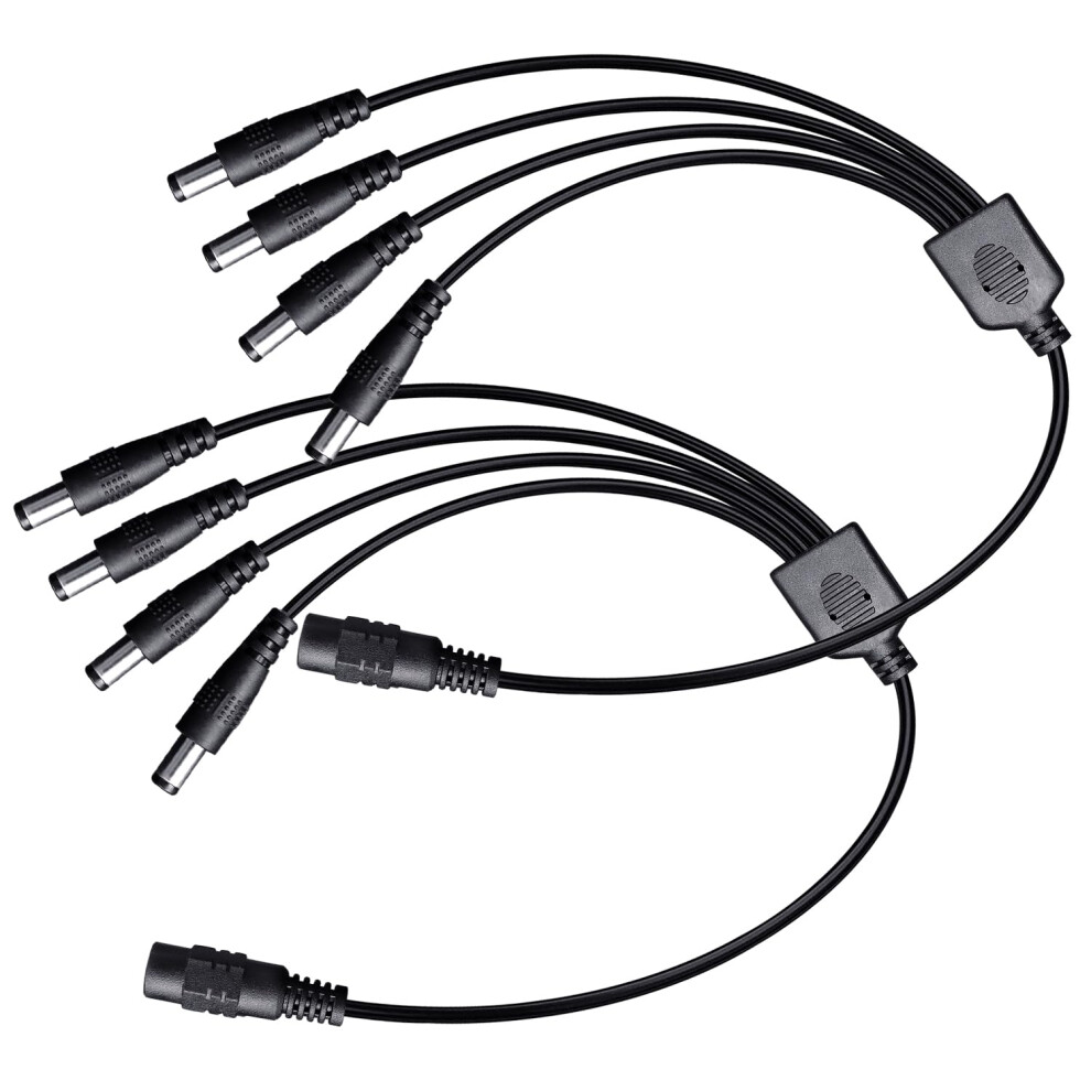 Anlink 2 Pack Black 1 Female To 4 Male 5.5Mm*2.1Mm Dc Power Splitter Cable, 1 To 4 Way Dc Power Output Y Adapter Cable Cord For Cctv Cameras Router L 65679708