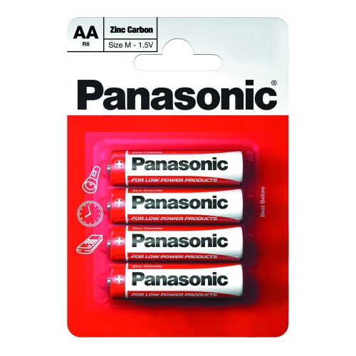 Panasonic Panasonic AA Zinc Carbon Single Use Batteries 4 pack (Package may vary)