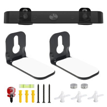FunWorth Soundbar Wall Mount Bracket, Under TV Sound Bar Shelf, Black
