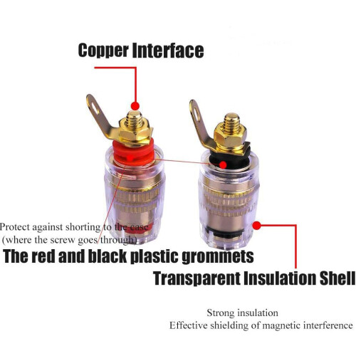 RUNCCI-YUN 8PCS Speaker Terminal Binding Post Banana Plug Socket Connector 4mm banana socket 2