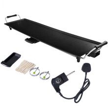 Piastra elettrica - HELLOSHOP26 - 90 x 23 cm - 1800W - Superficie antiaderente - Termostato 5 livelli