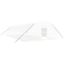 Serre - HELLOSHOP26 - 14x6x2,85m - Gegalvaniseerd staal - Weerbestendige PE-bekleding - Wit