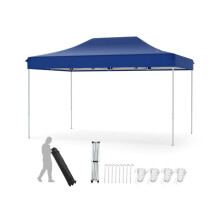 Tonnelle de jardin - HELLOSHOP26 - 445 x 300 cm - Montage pop-up rapide - Oxford imperméable - Hauteur réglable