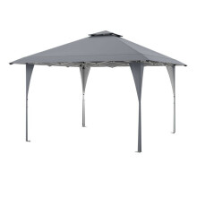 Tonnelle de jardin - HELLOSHOP26 - 395x395 cm - Double toit - Imperméable - Hauteur réglable 260-280 cm