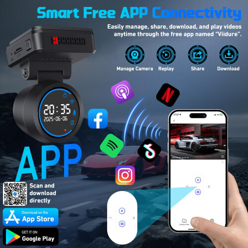 Dash Cam Front 4K with WiFi App, 1.2" IPS Touch Screen, 32GB Card 1