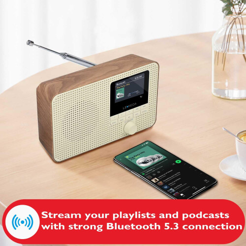 LEMEGA IR1 Portable Internet Radio with DAB,Podcast Player,Bluetooth,Walnut 1